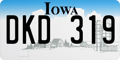 IA license plate DKD319