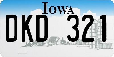 IA license plate DKD321