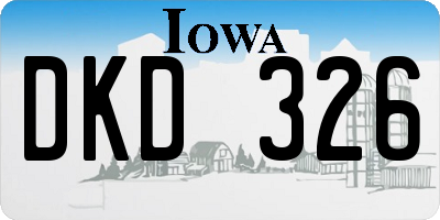 IA license plate DKD326