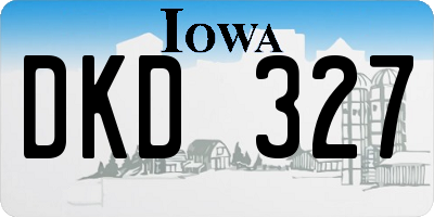 IA license plate DKD327