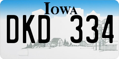 IA license plate DKD334