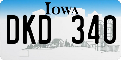 IA license plate DKD340