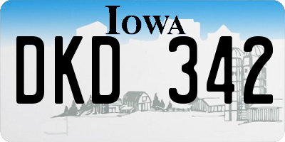 IA license plate DKD342