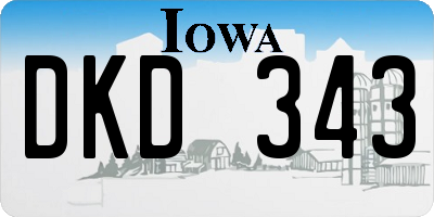 IA license plate DKD343