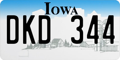 IA license plate DKD344