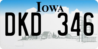 IA license plate DKD346