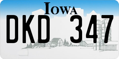IA license plate DKD347