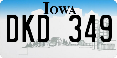 IA license plate DKD349