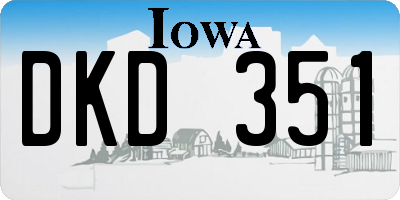 IA license plate DKD351