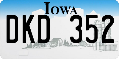 IA license plate DKD352