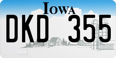 IA license plate DKD355