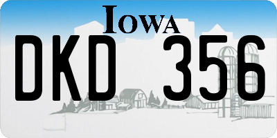 IA license plate DKD356