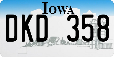 IA license plate DKD358