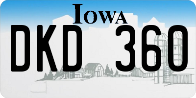 IA license plate DKD360