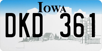 IA license plate DKD361