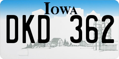 IA license plate DKD362