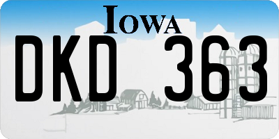 IA license plate DKD363
