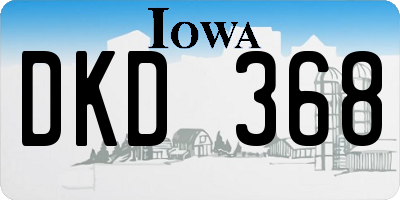 IA license plate DKD368