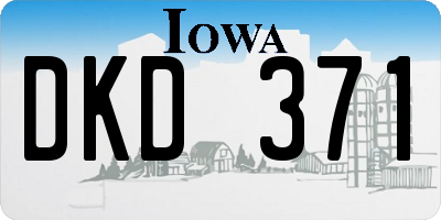 IA license plate DKD371