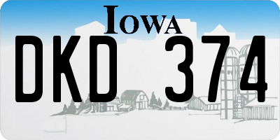 IA license plate DKD374