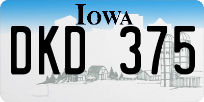IA license plate DKD375
