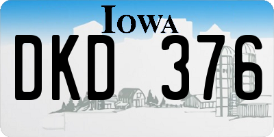 IA license plate DKD376