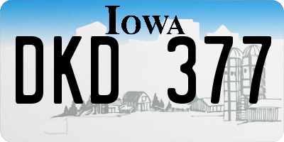 IA license plate DKD377