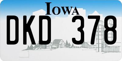 IA license plate DKD378