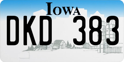 IA license plate DKD383