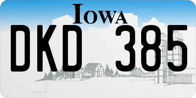IA license plate DKD385
