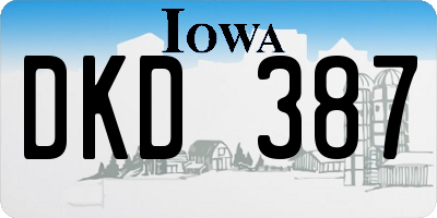 IA license plate DKD387
