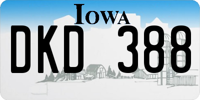 IA license plate DKD388