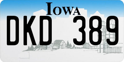 IA license plate DKD389