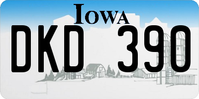 IA license plate DKD390