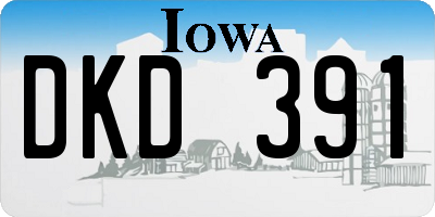 IA license plate DKD391
