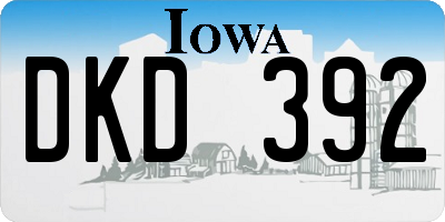 IA license plate DKD392
