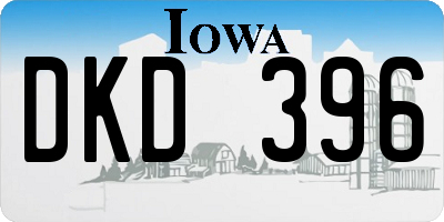 IA license plate DKD396