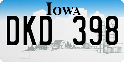 IA license plate DKD398