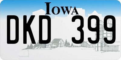 IA license plate DKD399