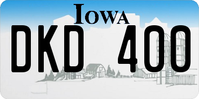 IA license plate DKD400