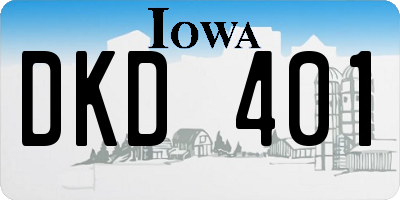 IA license plate DKD401