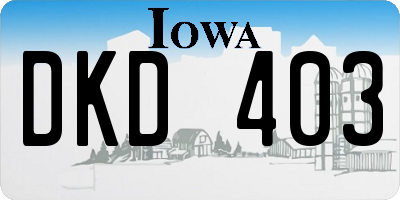 IA license plate DKD403