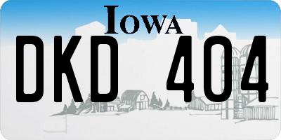 IA license plate DKD404