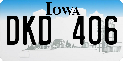 IA license plate DKD406