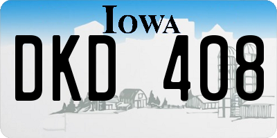 IA license plate DKD408