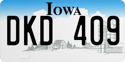 IA license plate DKD409