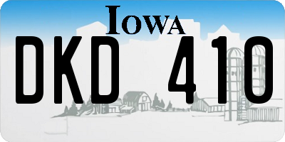 IA license plate DKD410