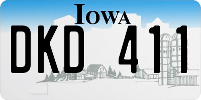 IA license plate DKD411