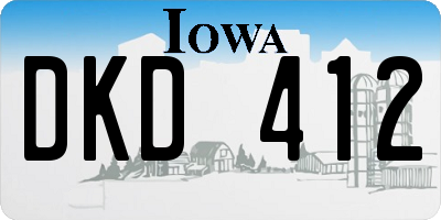 IA license plate DKD412