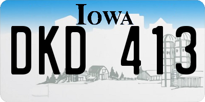IA license plate DKD413